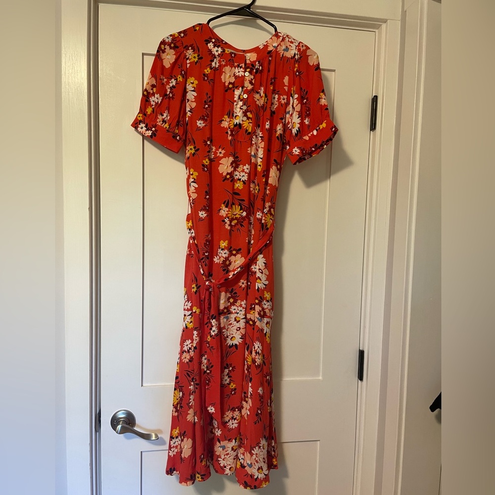 Loft Floral Midi Dress